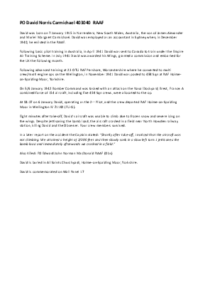 A preview of a PDF biography for Carmichael, David Norris